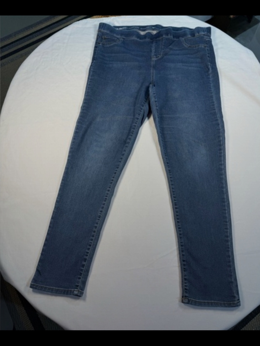 Avenue-  Dark Blue Women's Stretch Pull-On Jeans